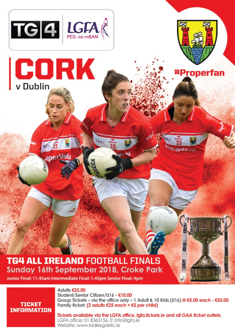 TG4 LGFA AllIreland Finals, Sunday September 16th, 2018 Cork LGFA